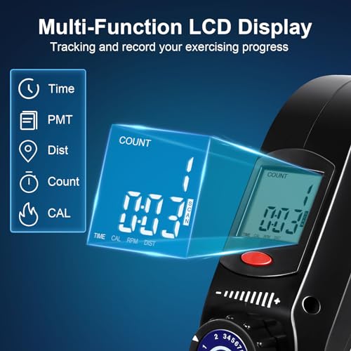 Image of Under Desk Bike Pedal Exerciser, Himaly Mini Exercise Bike with Magnetic Resistance, Portable Peddler Foot Cycle for Arm & Leg with LCD Screen Display