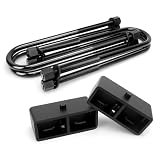 KSP 2' Rear Lift Kit for 2025+ Silverado Sierra 1500, 2inch Rear Leveling Lift Fit for 2025+ Chevy GMC, Automobile Chassis Body Suspension Lift Sets, 2pcs Lift Block with 4pcs Extended Square U Bolts
