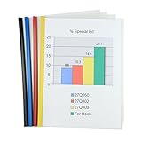 (12 Pack) Clear Vinyl Report Covers with Colored Binding Bars, Letter Size 8-1/2