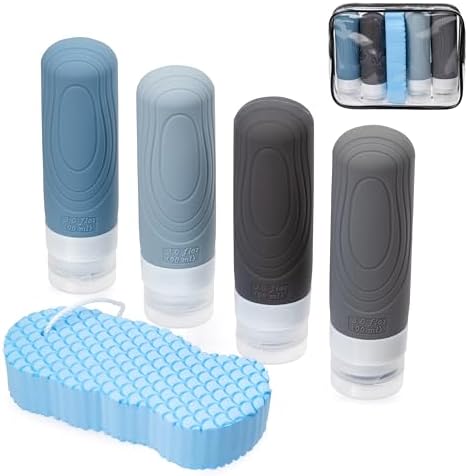 S&T New Light Flaconi da Viaggio 100 ml - Set Silicone Anti-perdi...