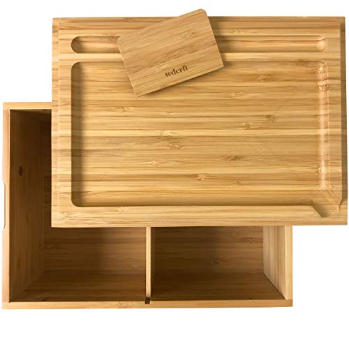 WDCRFT Stash Box Rolling Tray Set With Scraper - Get Organized and Roll