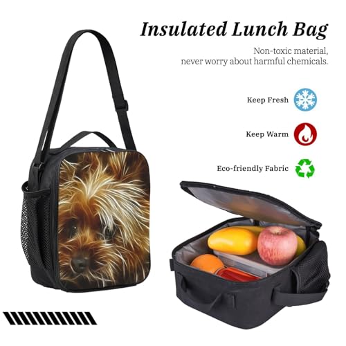 Mochila de Yorkie ligera de 3 piezas con bolsa para libros y aislamiento térmico 6