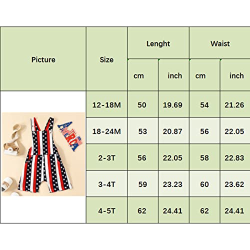 Vchoohce 4Th Of July Baby Girl Boy Outfit American Flag Suspender Romper Star Striped Overalls Shorts Jumpsuit With Pockets (Star Striped-Eagle,3-4T) #TOP7