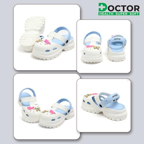 Image of DOCTOR HEALTH SUPER SOFT Stylish and Light Weight & Waterproof Anti Skid Women Clogs with Cushioned Footwear || Comfortable with Adjustable Back Strap Women Clog Everyday Wear