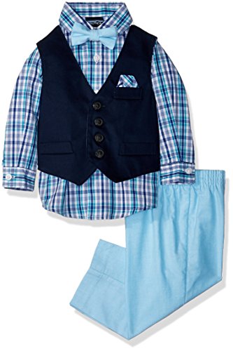 Nautica baby boys' 4-piece dress shirt vest pants tie set