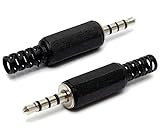 Générique *** 2 Pièces   Lot de 2 Fiches Jack 3,5 mm 4 Pôles Stéréo Mâle A Souder   Soudure   Prise Casque MP3   Fiche 3.5mm Male 3.5 mm