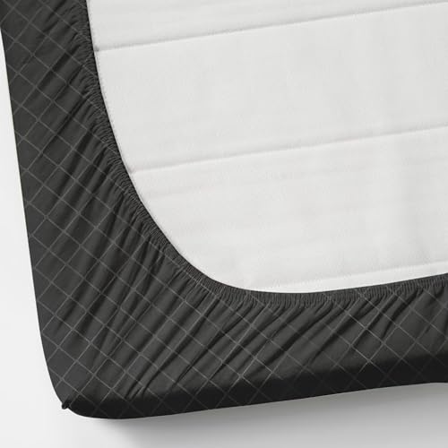 Image of Blue Strip 220TC Glace Cotton Elastic Fitted Bedsheets Single Bed with 1 Pillow Cover | Single Bed with All Around Elastic, Size 42 inch x 75 inch Inches