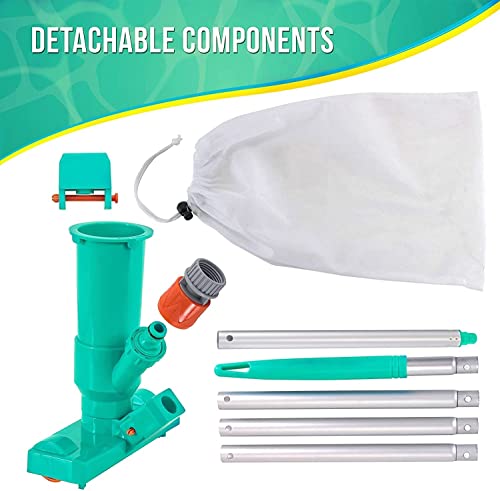 Miniatura 5 de Latern Aspirador De Piscina, Kit De Mantenimiento De Piscina Portátil Con Poste De Aluminio, Limpiador Subacuático De Chorro De Vacío, Bolsa De Malla - Para Fuente De Estanque De Piscina Para Limpiar