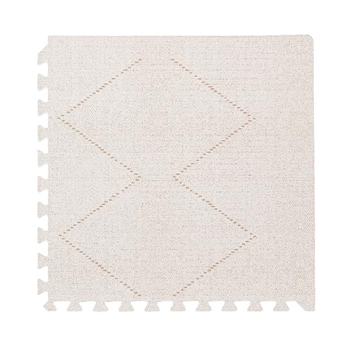 Toddlekind Haven Play Mat - 4x6 Tulum Bone - Extra Thick Non-Toxic Soft Foam Playmat for Floor - Stylish Interlocking Playroom Puzzle Mat for Kids & Toddlers - 6 Tiles - Odorless - Wipe Clean