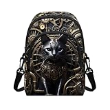 Jolamirel Cat Small Crossbody Bags for Women Gears Pipes Steam Punk Universal Pouch Wallet Cell Phone Purse Steampunk Victorian Era Lightweight Pockets Handbags Shoulder Bag