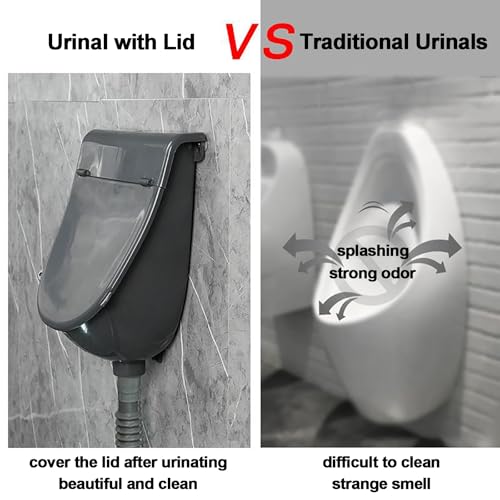 Urinario seco de Pared con válvula de Descarga Manual, Ideal para Garaje y Patio Trasero.