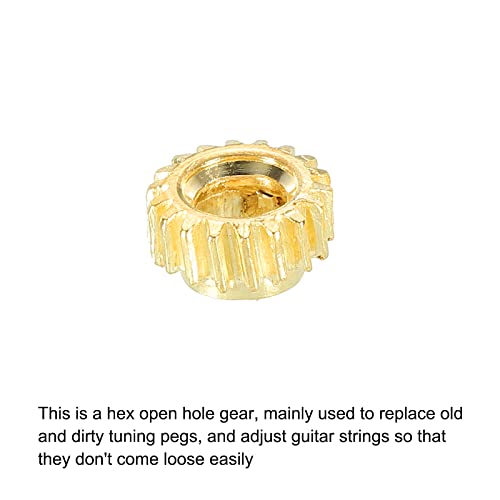PATIKIL Classical Guitar String Tuning Pin Gear 3.6mm Flat Hole Gold Tone for Guitar Tuning Pack of 6 - Image 4