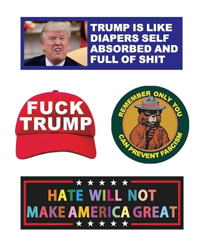 Image of Anti Trump Bumper Sticker Fuck Trump Sticker Anti MAGA Stickers, Anti MAGA Merchandise Resist Decal, UWHENBO No Residue Leaves, Funny FDT Decal
