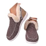 BCVBBMQ Winter Boots for Women Plush Lined Flat Shoes...