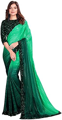 Pratham Blue Women's Silk Saree With Blouse Piece