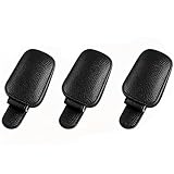 3 Stück Sonnenbrillenhalter für Auto, Sonnenblende Magnetischer Leder Brillenhalter, Auto Zubehör, Schwarzer Brillenhalter Für Auto Mit Langem Schwanz, Als Sonnenbrillenhalter Auto Für Alle Autotypen