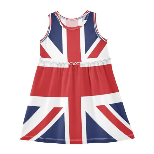 ALAZA Coconut Tree Rainbow Girls Toddler Casual Dress for Summer Sleeveless Dresses Sundress 2-8 Years