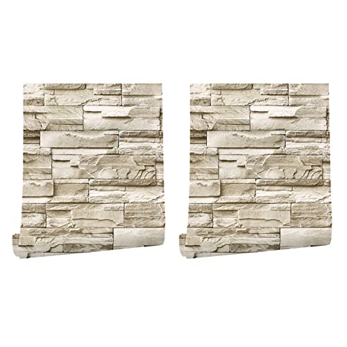 Papier peint brique 3D vinyle autocollant 2x6M pour rénovation murale