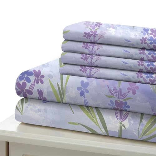 Housse de couette lavande avec fermeture éclair douce microfibre léger