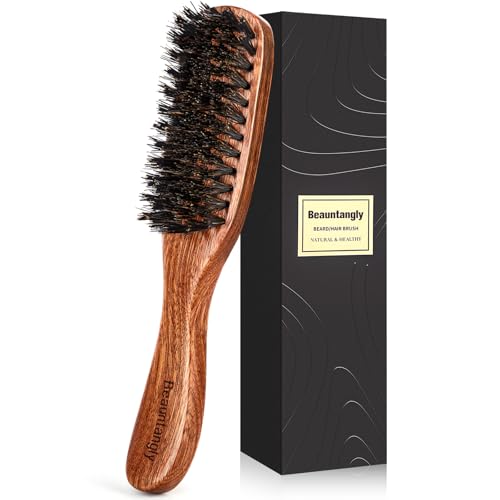 Hair Brush for Men, 100% Boar Bristle Hair Brush for Men Women’s Hair Smoothing, Styling, Detangling, Moisturizing, Adding Shine, Improving Blood Circulation, Promoting Hair Growth