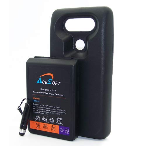 Upgraded LG V20 Battery, [10900mAh] Li-ion Replacement Battery for LG V20 VS995 BL-44E1F & Black Soft TPU Protective Case (More Than 3.3X Extra Battery Power) | LG V20 Extended Battery