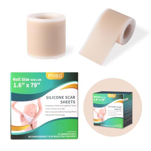 Assistência para cicatrizes transparente e reutilizável, 40 cm x 2 m, silicone médico, imperceptível e flexível para cicatrizes cirúrgicas e queimaduras (cor carne)