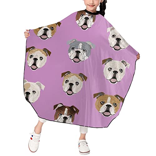 YATHCBN Divertida capa de peluquero de Bulldog Inglés, capa de corte de pelo, capa de peluquería profesional para niños, ver fotos, Talla única
