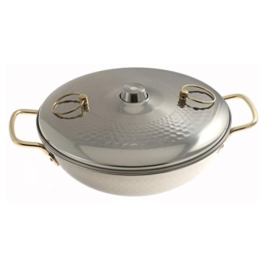 Kotobuki Traditional Japanese Stainless Steel Shabu Pot, Silver