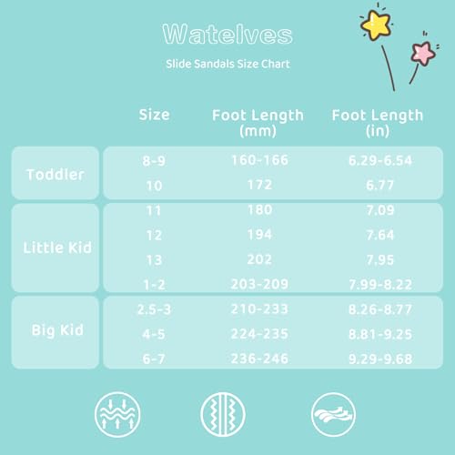 Image of WateLves Girls & Boys Slide Sandals Kids Summer Slippers Slip On for Outdoor Beach Pool Shower (Little Kid /Big Kid)
