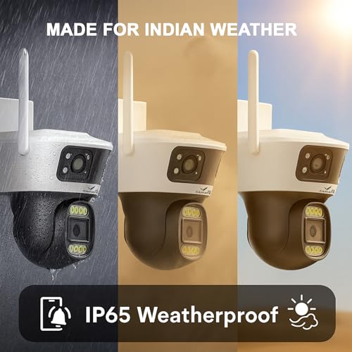 Image of Camate Phoenix Trio 2+2+2MP (4G SIM Based) Triple Lens PTZ Outdoor CCTV Camera | Color Night Vision, Smart Tracking, 2-Way Audio, Weatherproof, 256GB Support