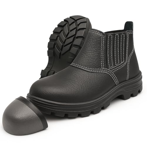 Botina de Segurança Com Bico de Aço Bota de Couro Relax Com Elástico Para Trabalho Tam.33-46 (BR, Adulto, Numérico, 41)