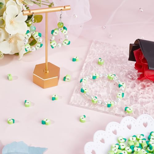 SUNNYCLUE 1 Box 200Pcs Apple Clay Beads Handmade Polymer Clay Beads Fruit Green Apple Slice Bead Flat Apple Shape Loose Spacer Beads for jewellery Making Beading Supplies DIY Keychain Bracelets Crafts - Image 4