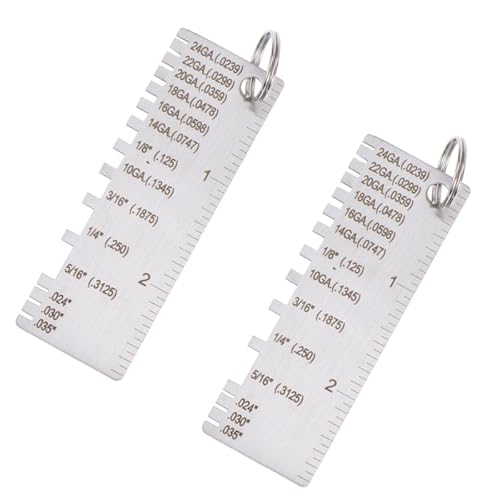 Alipis 2PCS Calibrador de Inspección de Acero Inoxidable Medidor Portátil de Espesor de Metal Ajustable para Medición de Precisión miniatura 6