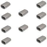 10 Pc 1/8'' Marine Stainless Steel Wire Rope Oval Sleeve Sleeves Crimping SS316