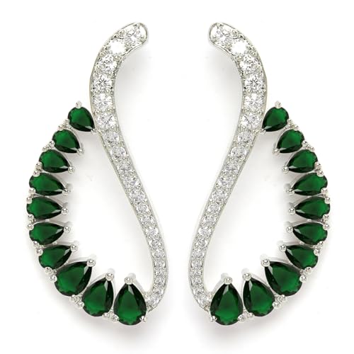 Image of Karatcart Women Green American Diamond Stud Earrings