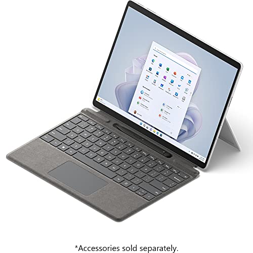 Image of Microsoft Surface Pro 9 with 5G 13 inch Touch Tablet, SQ 3, 8GB /256GB, Platinum Bundle Surface Pro Signature Keyboard, Black and 1 YR CPS Enhanced Protection Pack