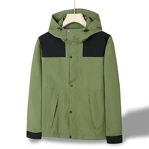 Veste imperméable homme coupe-vent et respirante softshell à capuche vert M - 2