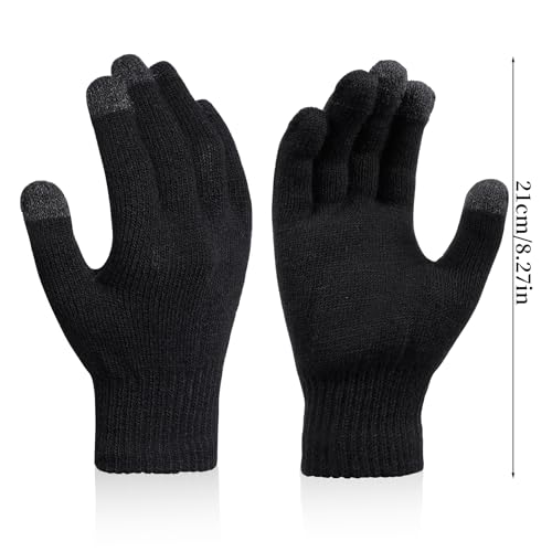 Image of Pistha 24 Pairs Winter Gloves Touch Magic Screen Gloves Stretchy Knit Cotton Gloves Bulk For Men Women Homeless Cold Weather