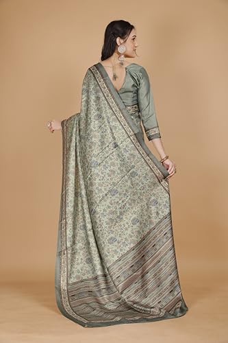 Image of Garden Vareli Pashmina Saree With Unstitched Blouse Piece