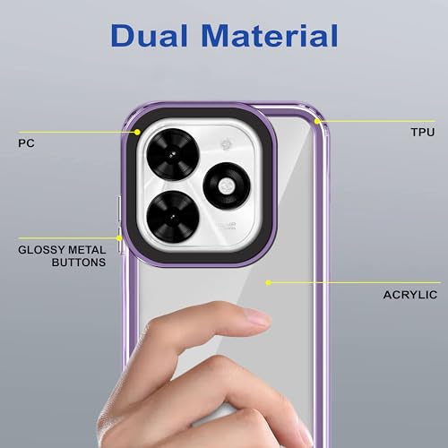 Image of Zapcase Back Case Cover for Tecno Spark Go 2024 | Compatible for Tecno Spark Go 2024 Back Cover | Case Cover with Camera Protection | (TPU + PC | Translucent Purple)