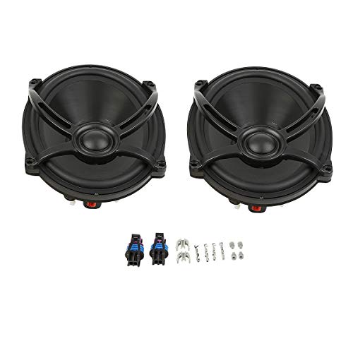 SLMOTO Alforjas para Motocicleta estiradas con altavoces 5x7 pulgadas para Harley Touring Road Glide Electra Glide Ultra Classic 1993-2013 Negro miniatura 5
