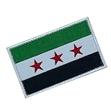 Bestickte syrische Flaggen-Patches mit Hakenverschluss auf der Rückseite für Enthusiasten & Sammler, syrische Flaggen