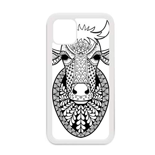Coque iPhone 12 Pro Max motif vache animal big cow blanc amovible en silicone