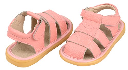 Lonsoen Toddler Boy Girl Summer Outdoor Closed-Toe Leather Sandals(Infant/Toddler),Pink Ksd002 Cn14 #TOP2