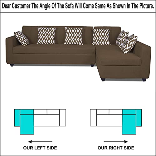 Image of Adorn India Rio HighBack L Shape 6 Seater Sofa Set (Right Hand Side) (Camel) (3 Year Warranty)
