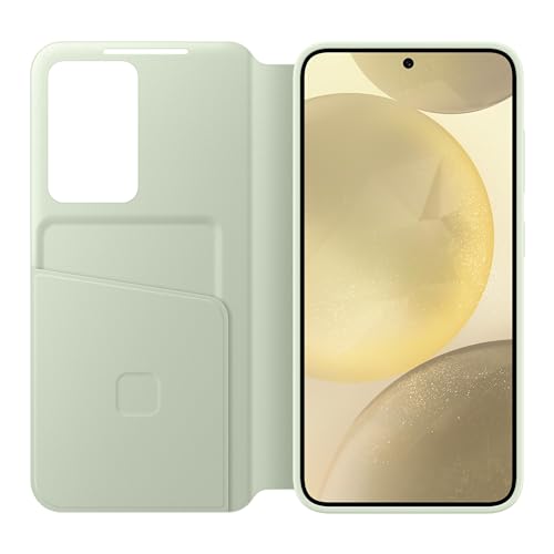 Image of Samsung Galaxy S24 S-View Wallet Phone Case, Protective Cover with Smart Small Screen View, Finger Tap Control, Slim Design, Card Holder Pocket, US Version, EF-ZS921CGEGUS, Light Green