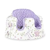 SWESEN Seat Cover Compatible with Bumbo and Nuby Seat, Ultra Soft Minky Bumbo Floor Seat Cover, Removable Cover for Baby Seat, Easy to Install & Remove, Seat Not Included (Purple Floral)