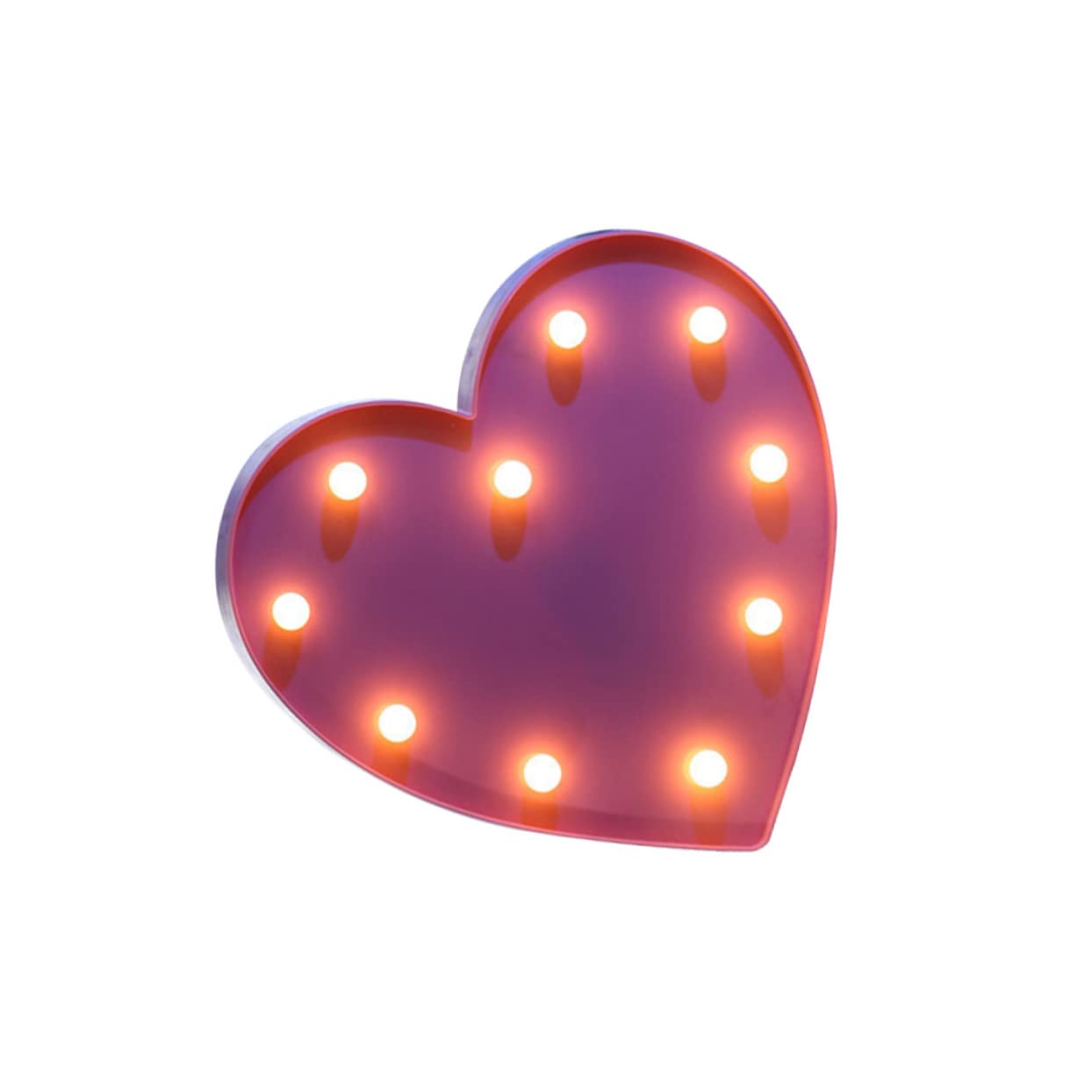 UKCOCO Holiday Neon Light Kids Bedroom Light Love Sign Light up Heart Marquee Sign Heart Lamp Rolling Gate Guides Decorative Night Lights Red Heart Light up Sign Battery Wedding