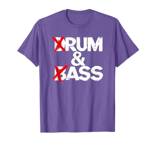 Funny Drummer And Bassist Apparel Camisola unissexo Retro Drum And Bass Rum & Ass T-Shirt Preto S
