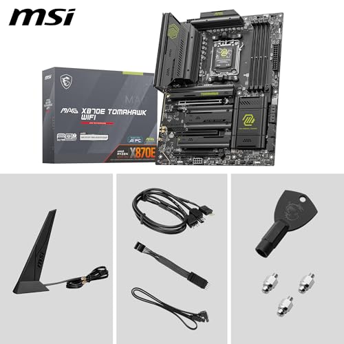Image of MSI MAG X870E Tomahawk WiFi Motherboard,ATX-Supports AMD Ryzen 9000 /8000 /7000 Processors,AM5,DDR5 Memory Boost 8400+ MT /s (OC),PCIe 5.0 x16,M.2 Gen5,Wi-Fi 7,5G LAN+Kingston NV3 2TB NVMe SSD Bundle